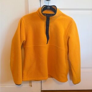 L.L.Bean Women’s Fleece Pullover – Snap Neck – Yellow – Small
